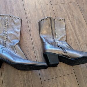 Stuart Weitzman Silver Heeled Boots